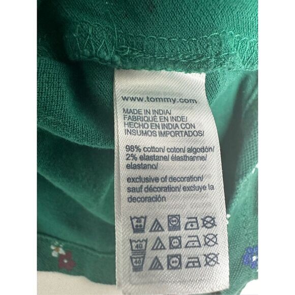Tommy Hilfiger Girls Green Polo Floral Print Cotton Blend Size L (12-14) - Picture 5 of 8